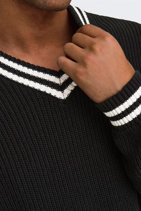 ONSLIMA LIFE REG 5 MIX BOX KNIT BTS Erkek Siyah Kazak - 22031007