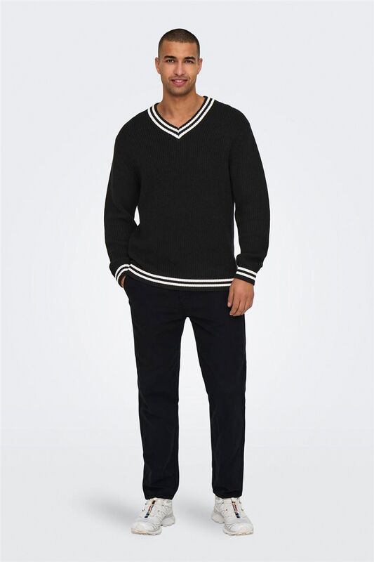 ONSLIMA LIFE REG 5 MIX BOX KNIT BTS Erkek Siyah Kazak - 22031007