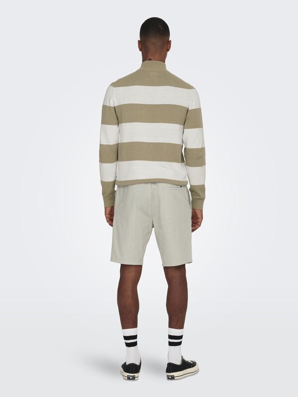 ONSLINUS 0007 COT LIN SHORTS NOOS Erkek Gri Şort - 22024967