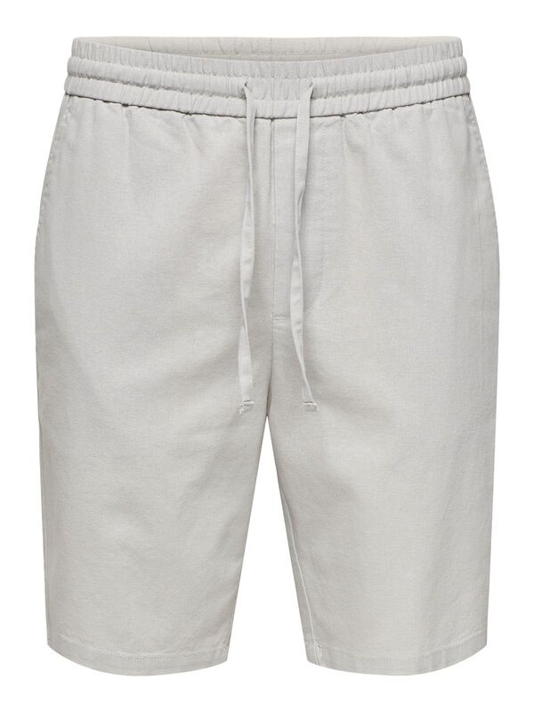 Only & Sons - ONSLINUS 0007 COT LIN SHORTS NOOS Erkek Gri Şort - 22024967