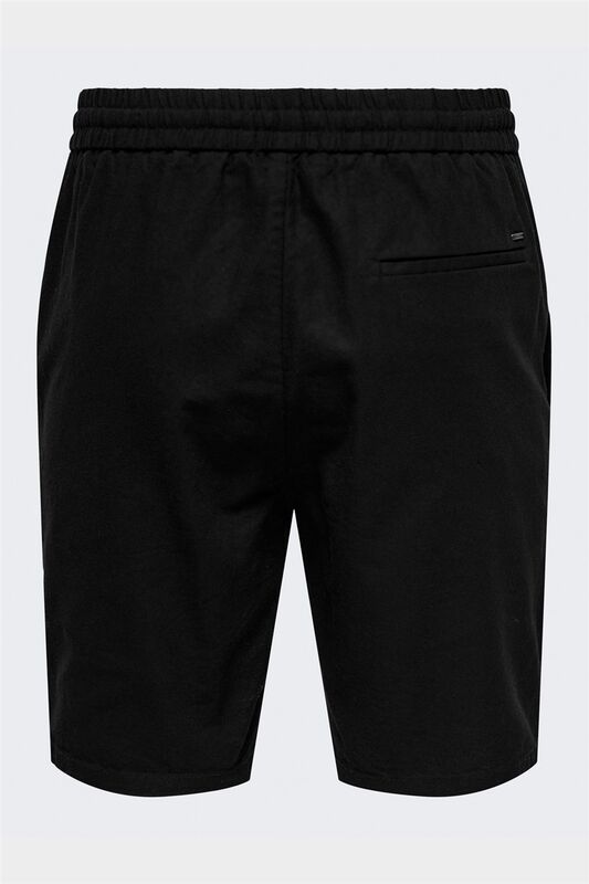 ONSLINUS 0007 COT LIN SHORTS NOOS Erkek Siyah Şort - 22024967