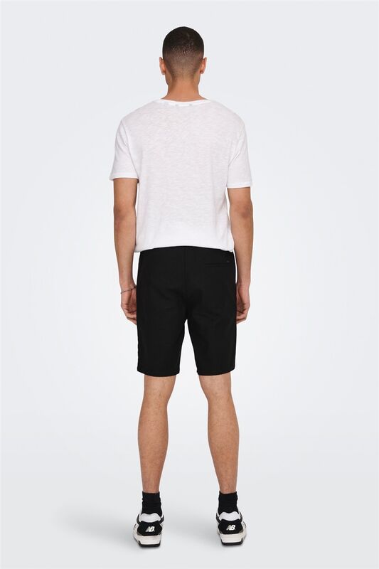 ONSLINUS 0007 COT LIN SHORTS NOOS Erkek Siyah Şort - 22024967