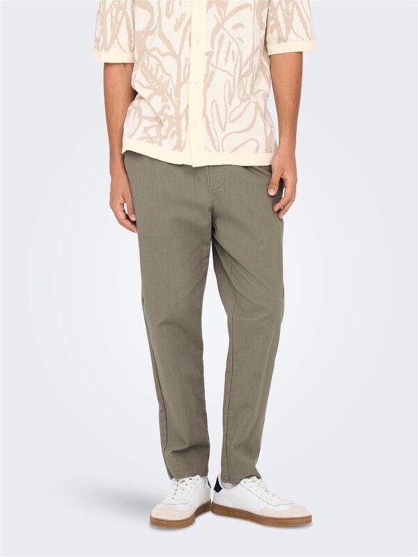 Only & Sons - ONSLINUS CROP 0007 COT LIN PNT NOOS Erkek Gri Eşofman Altı - 22024966