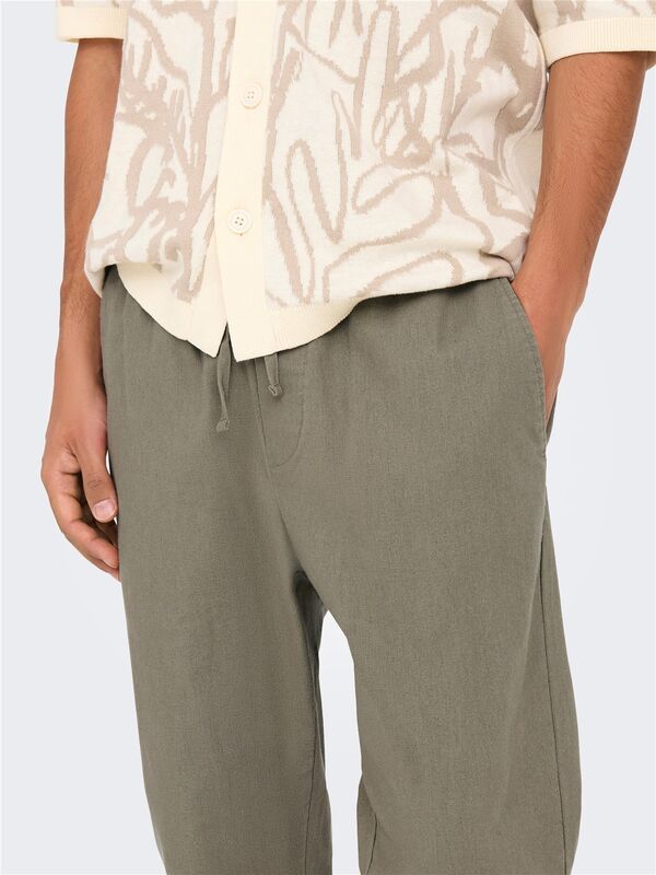 ONSLINUS CROP 0007 COT LIN PNT NOOS Erkek Gri Eşofman Altı - 22024966