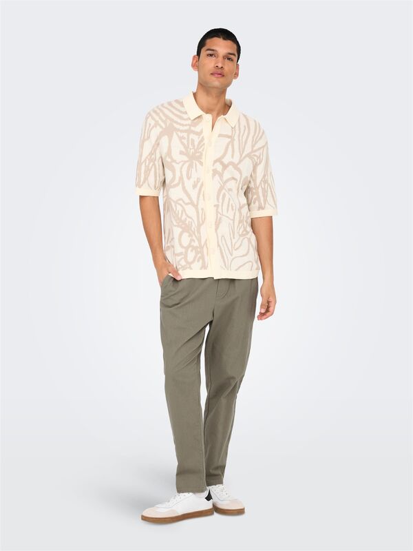 ONSLINUS CROP 0007 COT LIN PNT NOOS Erkek Gri Eşofman Altı - 22024966