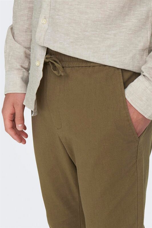 ONSLINUS CROP 0007 COT LIN PNT NOOS Erkek Kahverengi Eşofman Altı - 22024966