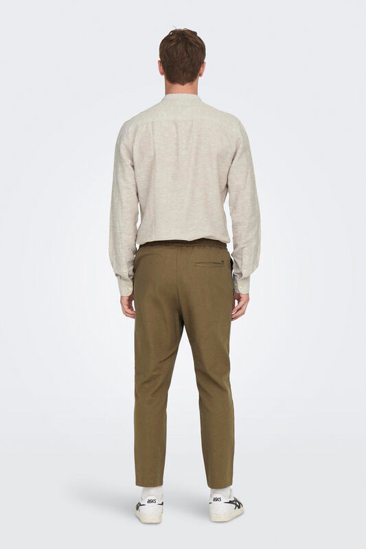 ONSLINUS CROP 0007 COT LIN PNT NOOS Erkek Kahverengi Eşofman Altı - 22024966