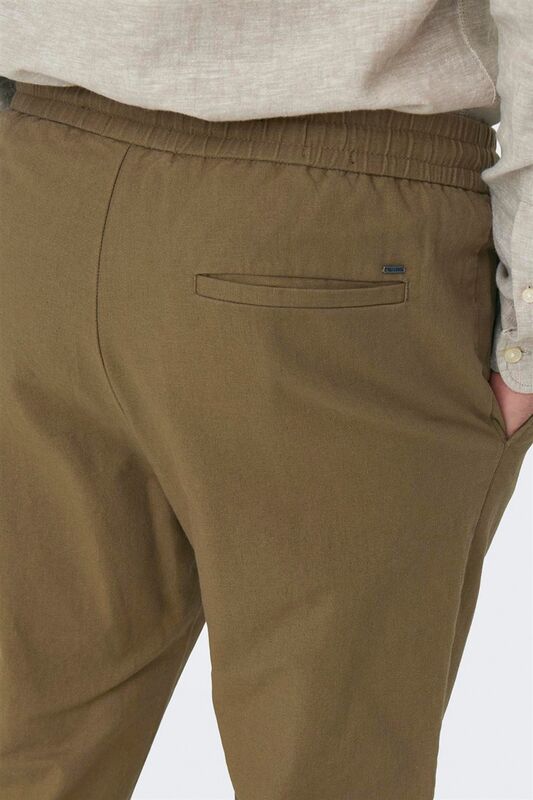 ONSLINUS CROP 0007 COT LIN PNT NOOS Erkek Kahverengi Eşofman Altı - 22024966