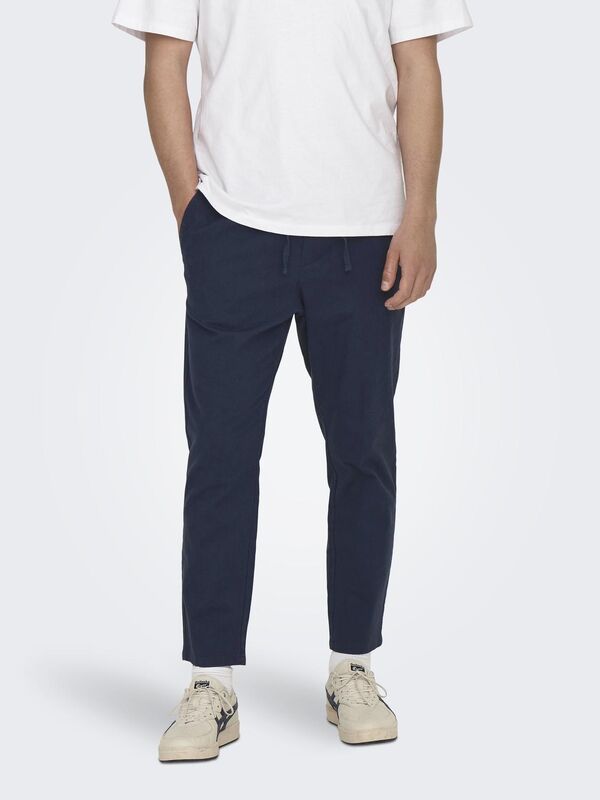 ONSLINUS CROP 0007 COT LIN PNT NOOS Erkek Lacivert Eşofman Altı - 22024966