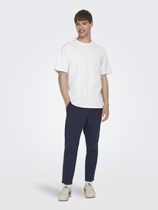 ONSLINUS CROP 0007 COT LIN PNT NOOS Erkek Lacivert Eşofman Altı - 22024966