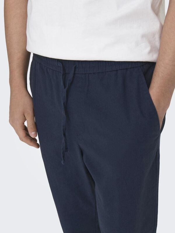ONSLINUS CROP 0007 COT LIN PNT NOOS Erkek Lacivert Eşofman Altı - 22024966