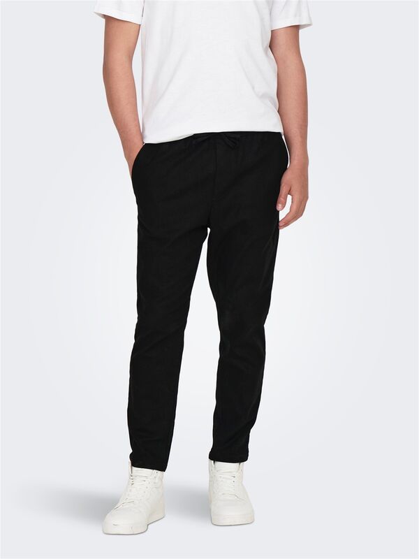 ONSLINUS CROP 0007 COT LIN PNT NOOS Erkek Siyah Eşofman Altı - 22024966