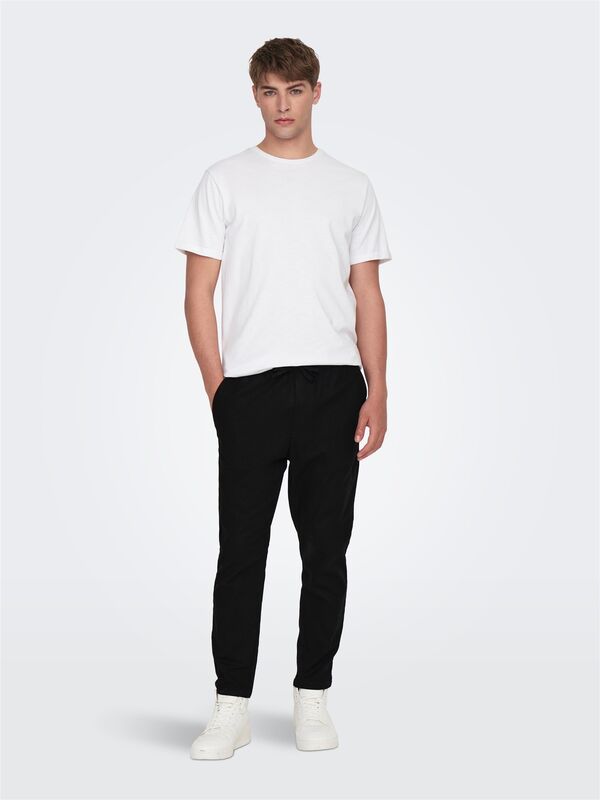 ONSLINUS CROP 0007 COT LIN PNT NOOS Erkek Siyah Eşofman Altı - 22024966