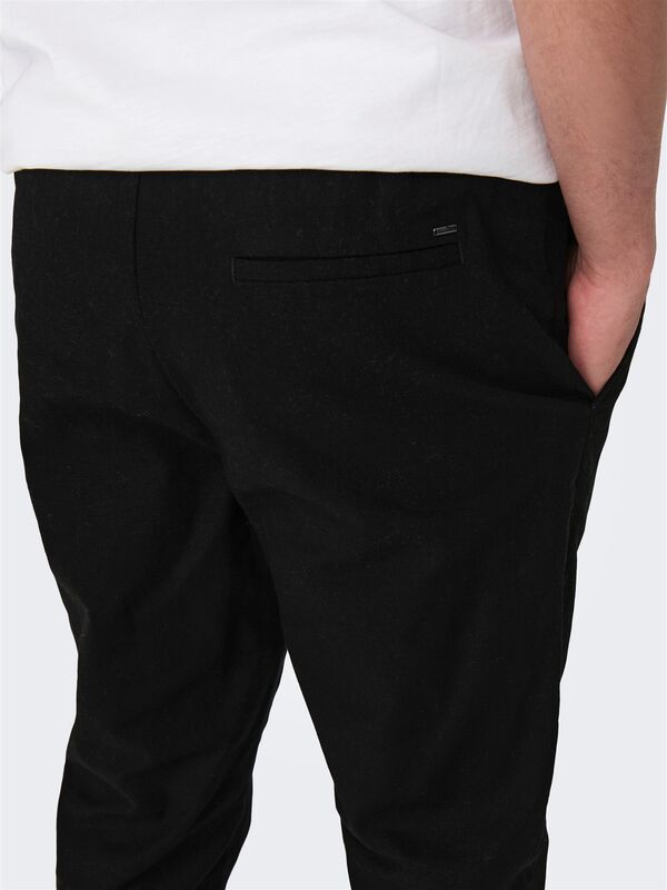 ONSLINUS CROP 0007 COT LIN PNT NOOS Erkek Siyah Eşofman Altı - 22024966