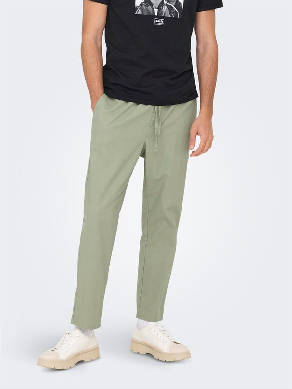 Only & Sons - ONSLINUS CROP 0007 COT LIN PNT NOOS Erkek Yeşil Eşofman Altı - 22024966