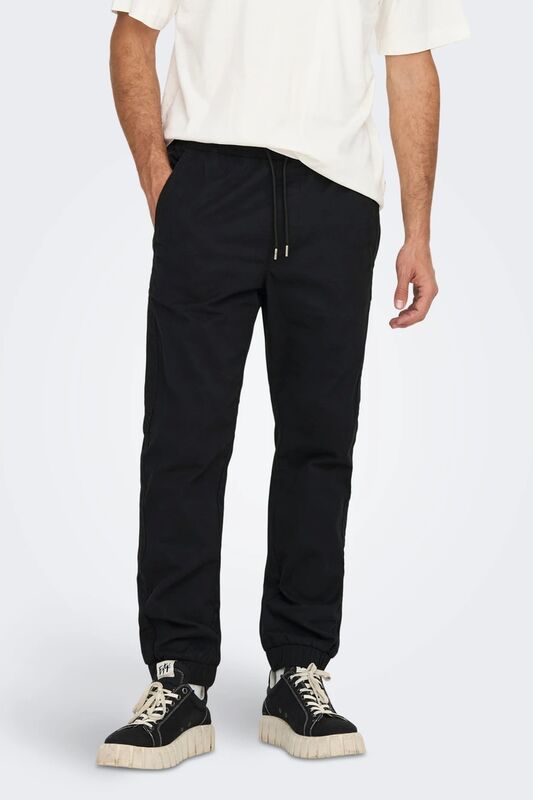 Only & Sons - Onslinus Workwear Cuff Pant Erkek Siyah Pantolon - 22024458