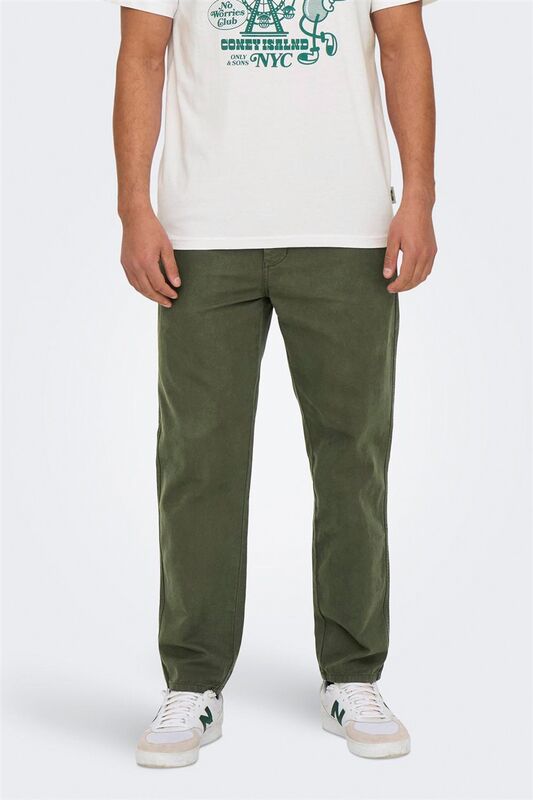 Only & Sons - ONSLOU TAPER 0194 PANT Erkek Yeşil Pantolon - 22030240