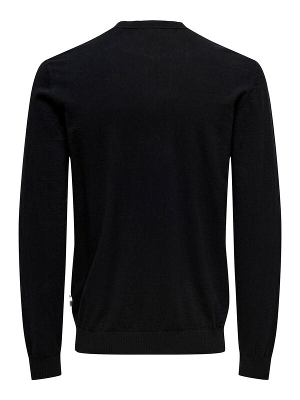 ONSLOUI REG 12 MEL CREW KNIT NOOS Erkek Siyah Kazak - 22029951