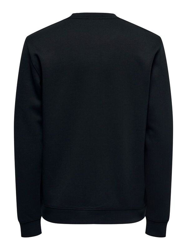 ONSLUCA LIFE REG LS CREW SWEAT Erkek Black Sweatshirt - 22035201