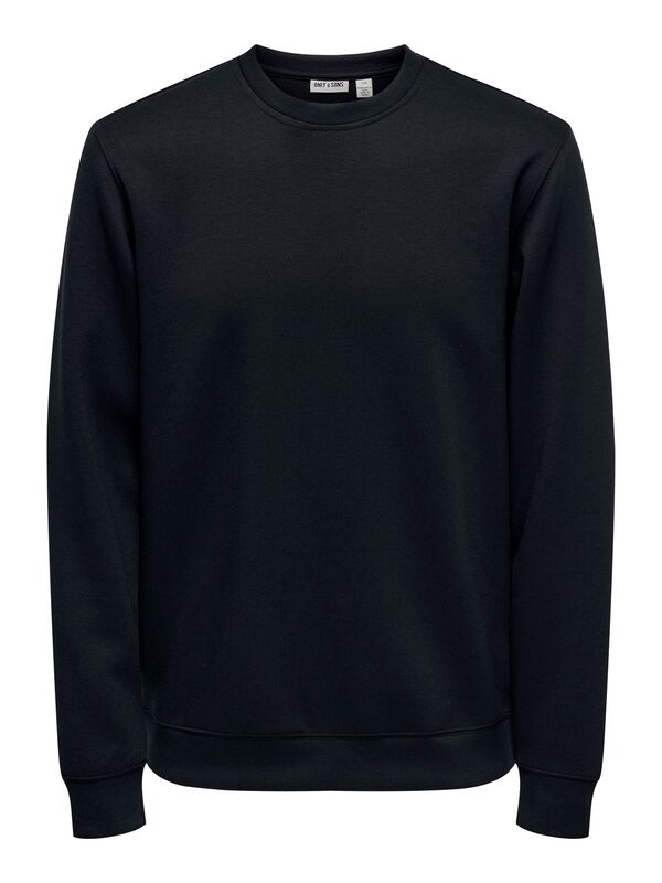 Only & Sons - ONSLUCA LIFE REG LS CREW SWEAT Erkek Black Sweatshirt - 22035201