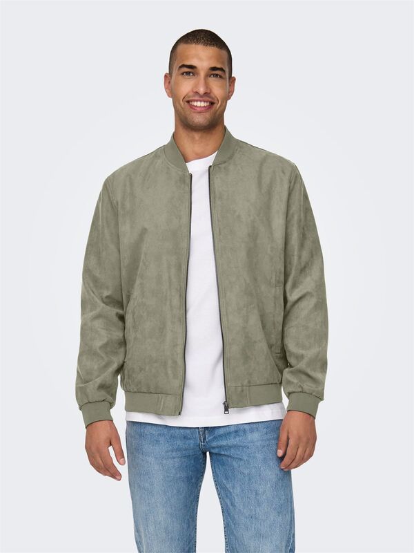 ONSLUCAS FAKE SUEDE BOMBER OTW NOOS Erkek Gray Mont - 22027463