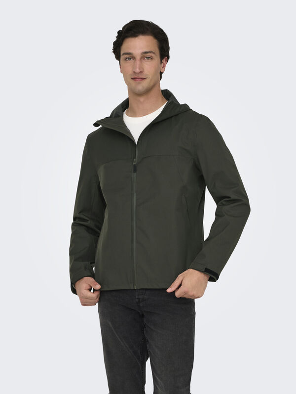 Only & Sons - ONSLUKE WATERPROOF JACKET OTW VD Erkek Gri Mont - 22031606