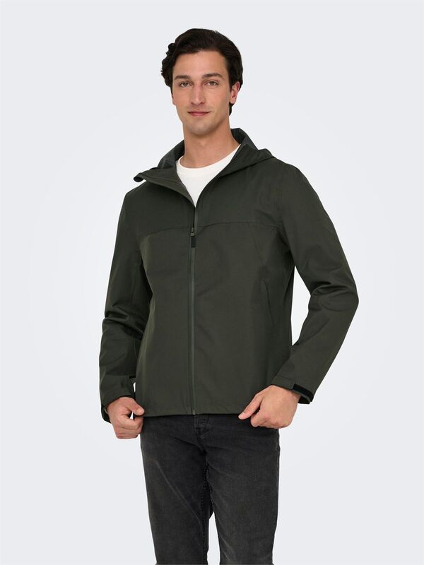 Only & Sons - ONSLUKE WATERPROOF JACKET OTW VD Erkek Gri Mont - 22031606