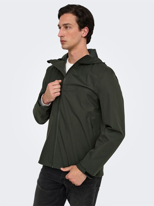 ONSLUKE WATERPROOF JACKET OTW VD Erkek Gri Mont - 22031606