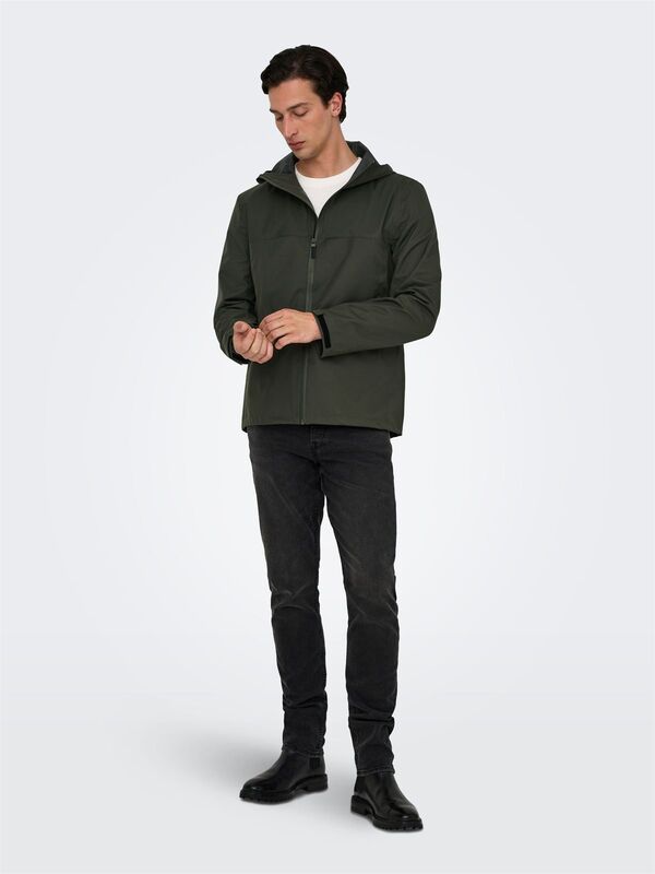 ONSLUKE WATERPROOF JACKET OTW VD Erkek Gri Mont - 22031606