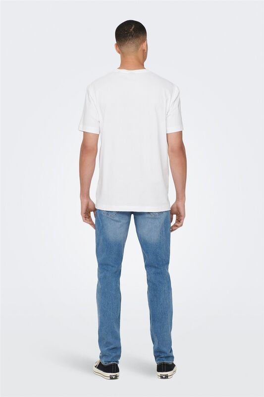 ONSMAX LIFE SS STITCH TEE NOOS Erkek Beyaz T-Shirt - 22025208