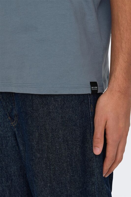 ONSMAX LIFE SS STITCH TEE NOOS Erkek Mavi T-Shirt - 22025208