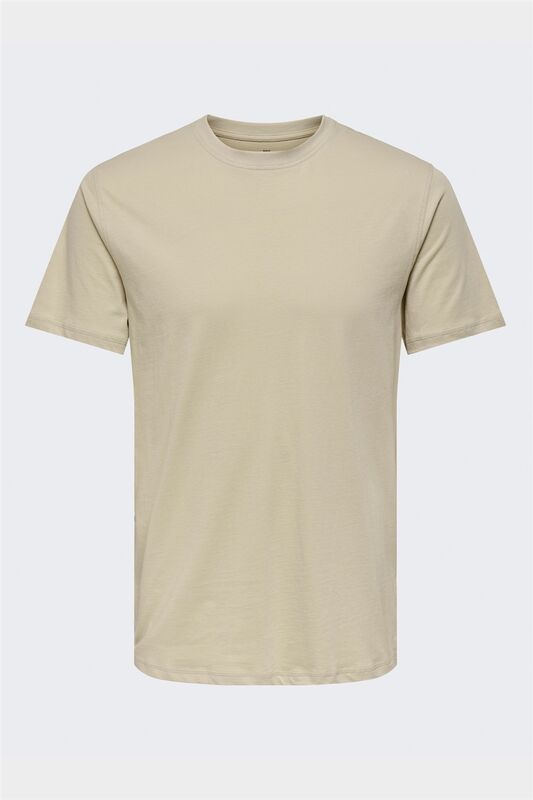 Only & Sons - ONSMAX LIFE SS STITCH TEE NOOS Erkek Sarı T-Shirt - 22025208