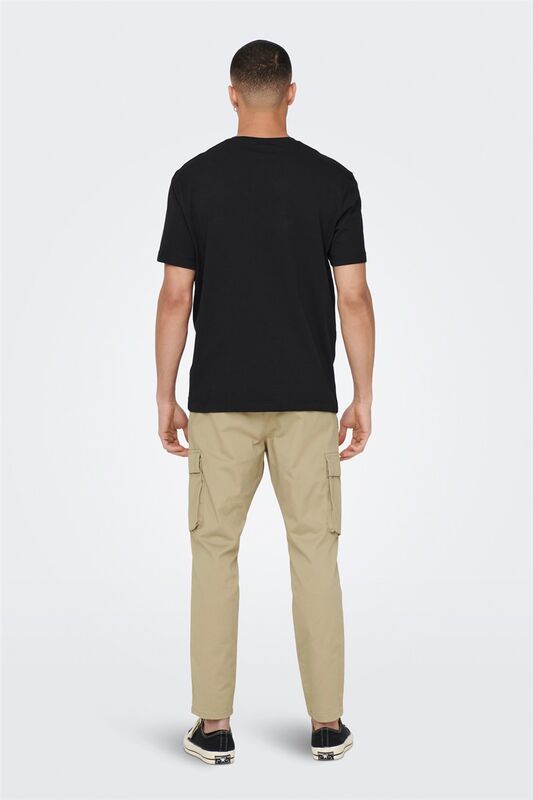 ONSMAX LIFE SS STITCH TEE NOOS Erkek Siyah T-Shirt - 22025208