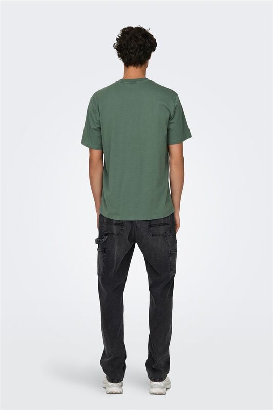 ONSMAX LIFE SS STITCH TEE NOOS Erkek Yeşil T-Shirt - 22025208