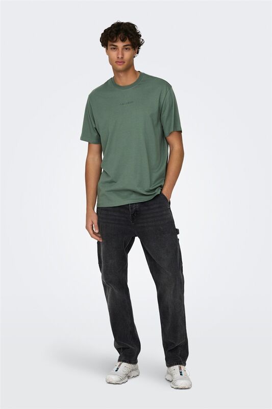 ONSMAX LIFE SS STITCH TEE NOOS Erkek Yeşil T-Shirt - 22025208