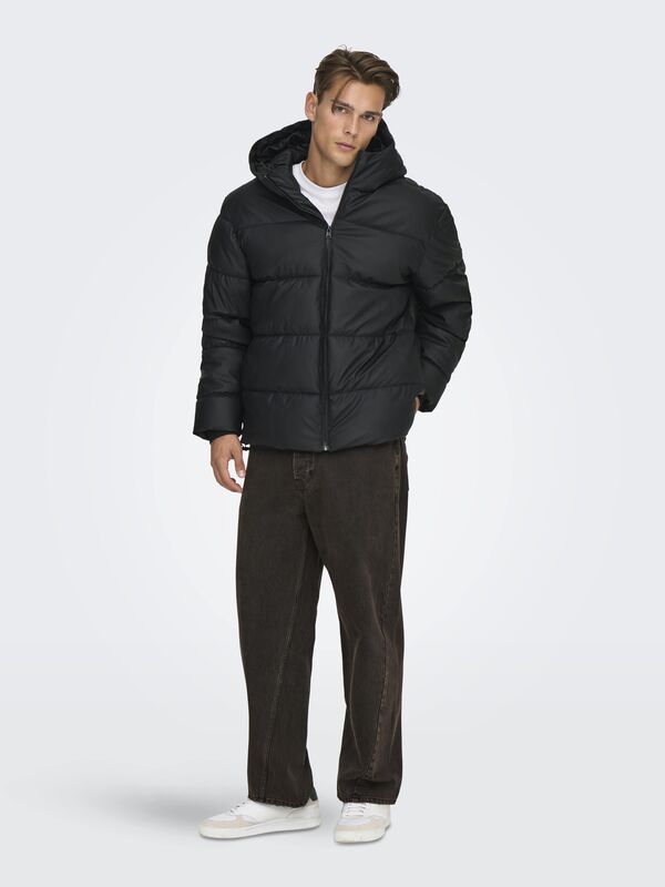 ONSMICHAEL WATER REP. PUFFER OTW Erkek Siyah Mont - 22033698