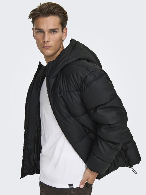 ONSMICHAEL WATER REP. PUFFER OTW Erkek Siyah Mont - 22033698