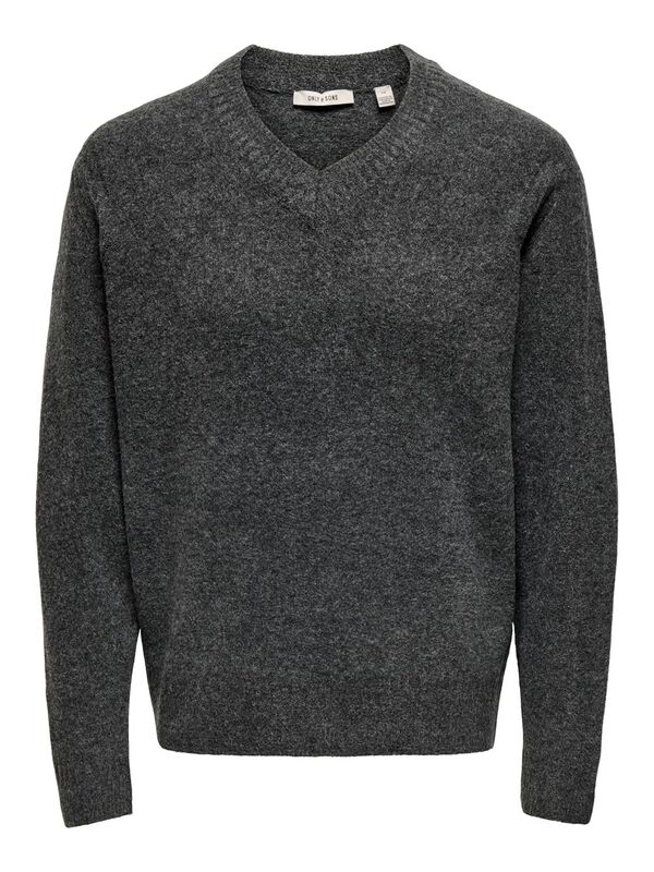Only & Sons - ONSMOVE RLX BRUSHED V-NECK KNIT Erkek Siyah Kazak - 22035138