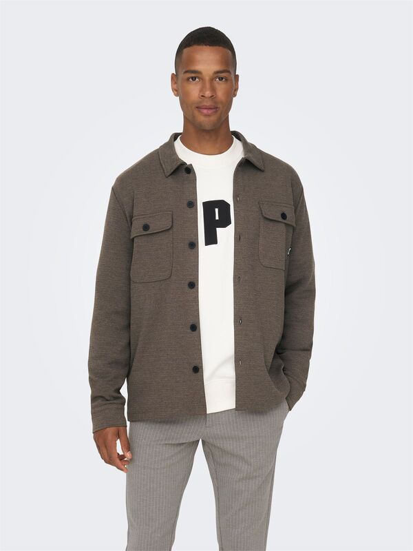 Only & Sons - ONSNEWKODYL OVERSHIRT SWEAT NOOS Erkek Kırmızı UK Gömlek - 22021279