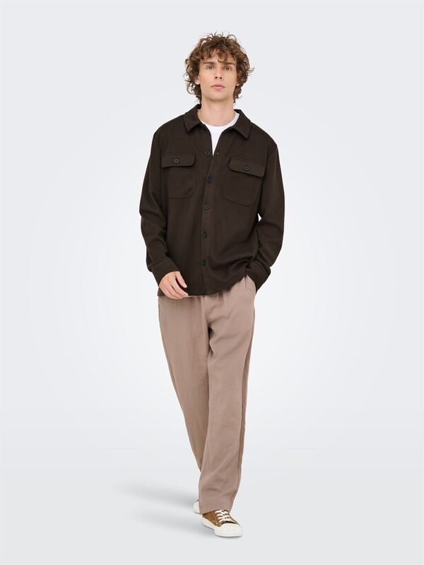 ONSNEWKODYL OVERSHIRT SWEAT NOOS Erkek Black UK Gömlek - 22021279