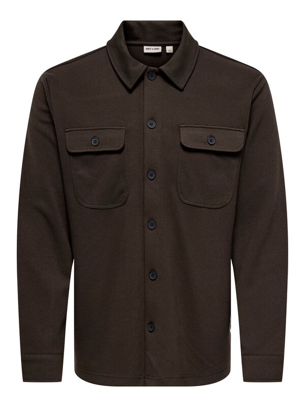 Only & Sons - ONSNEWKODYL OVERSHIRT SWEAT NOOS Erkek Black UK Gömlek - 22021279