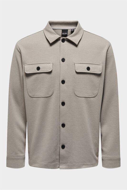 Only & Sons - ONSNEWKODYL OVERSHIRT SWEAT NOOS Erkek Kahverengi UK Gömlek - 22021279