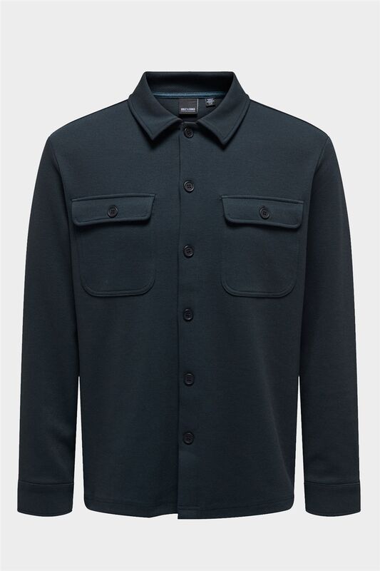 Only & Sons - ONSNEWKODYL OVERSHIRT SWEAT NOOS Erkek Lacivert UK Gömlek - 22021279