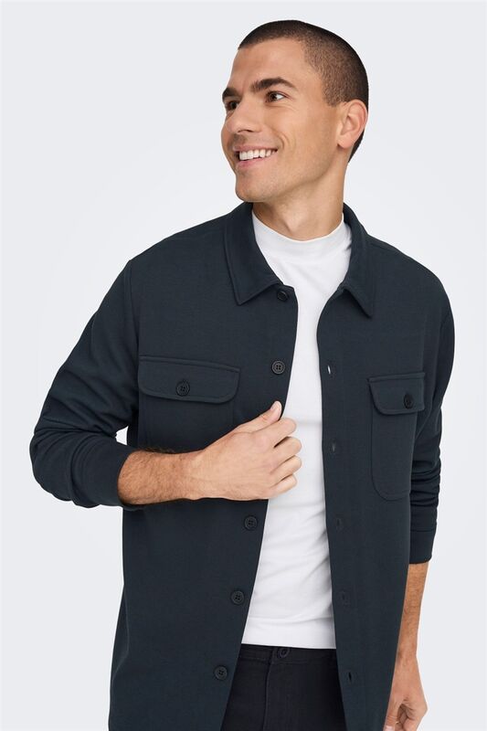 ONSNEWKODYL OVERSHIRT SWEAT NOOS Erkek Lacivert UK Gömlek - 22021279