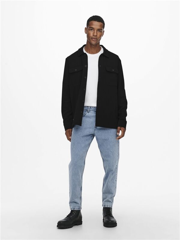 ONSNEWKODYL OVERSHIRT SWEAT NOOS Erkek Siyah UK Gömlek - 22021279