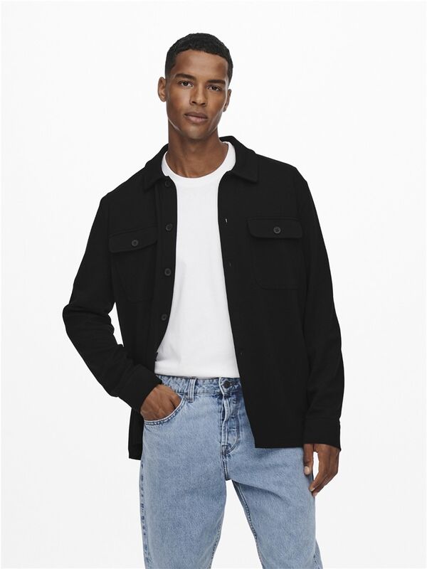 ONSNEWKODYL OVERSHIRT SWEAT NOOS Erkek Siyah UK Gömlek - 22021279