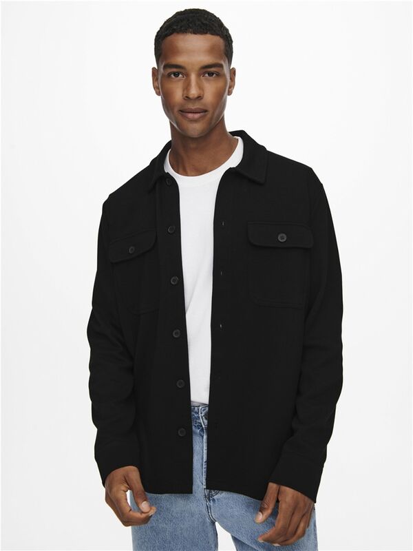 ONSNEWKODYL OVERSHIRT SWEAT NOOS Erkek Siyah UK Gömlek - 22021279