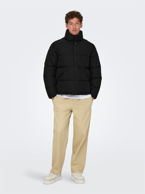 ONSPACK LIFE PUFFER JACKET OTW Erkek Siyah Mont - 22034718