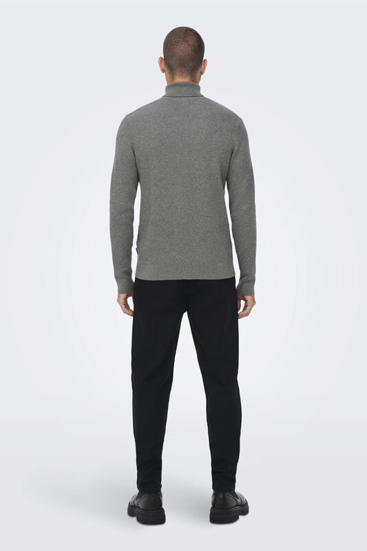 Onsphil Reg 12 Struc Roll Neck Knit Noos Erkek Gri Kazak - 22023202