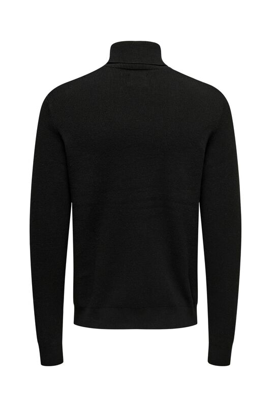 Onsphil Reg 12 Struc Roll Neck Knit Noos Erkek Siyah Kazak - 22023202